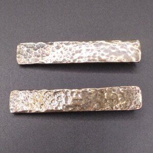 Vintage ROBERT LEE MORRIS Hammered Sterling Silver Pair of Hair Barrettes